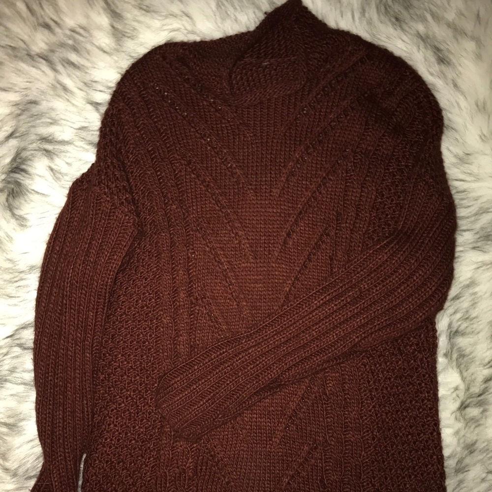 Red knit turtleneck